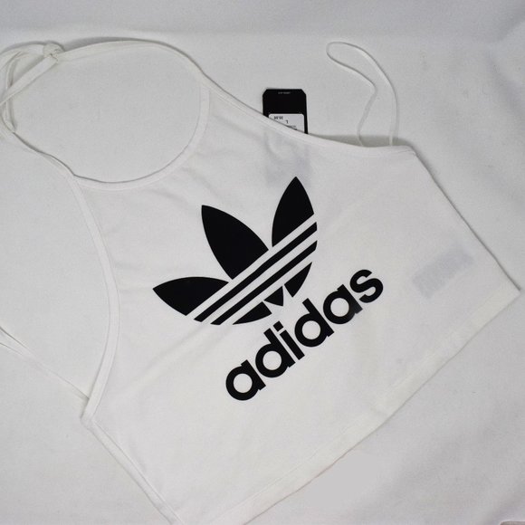 adidas Tops - Adidas Trefoil Halter Tank Top Cropped Women Large